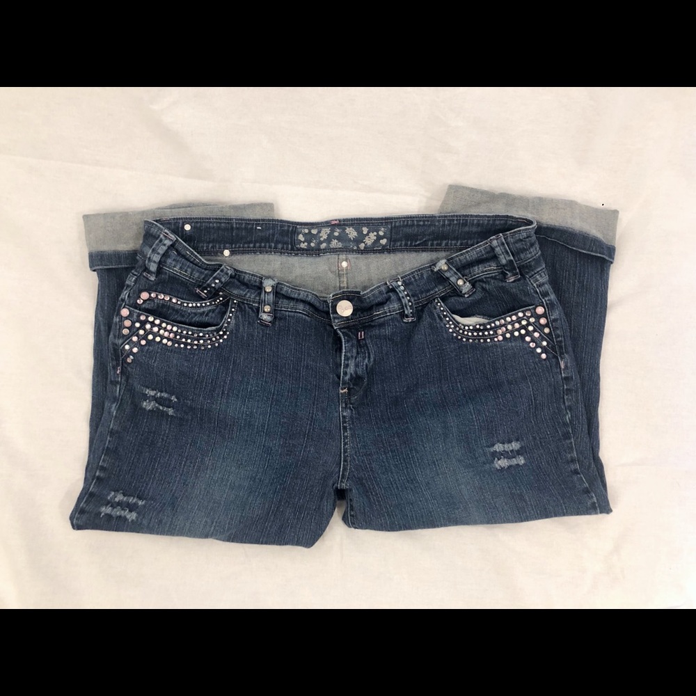 Women’s Size 24 Evans Jeans With Pink Rhinestones